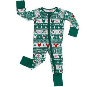NWT - Disney Christmas Mickey Fair Isle Bamboo Viscose Zippy